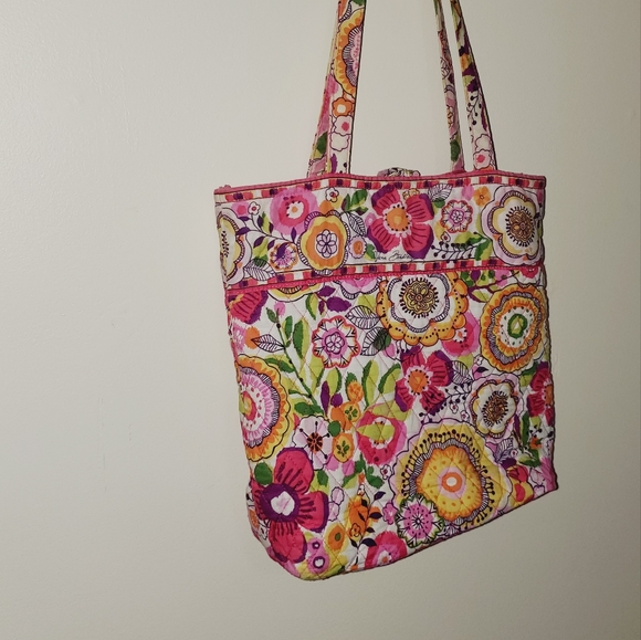 Vera Bradley Pink Floral Shoulder Tote Medium - Picture 3 of 8